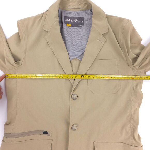 NEW Eddie Bauer Travex Travel Blazer Utility Jacket DWR Gorpcore Cargo Khaki 40 - Picture 4 of 12